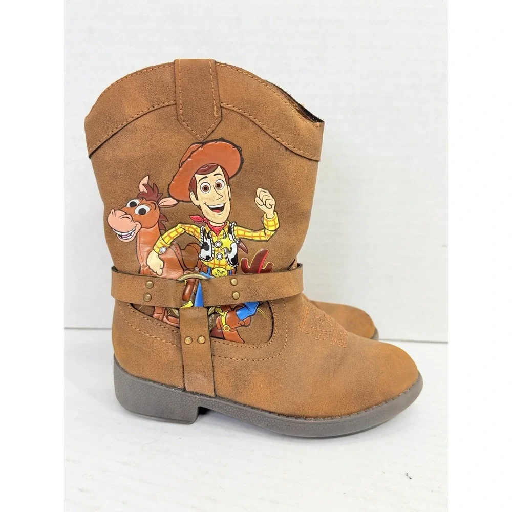 Disney Pixar Toy Story Woody Bullseye Light-Up Cowboy Boots Kids US 9 Brown